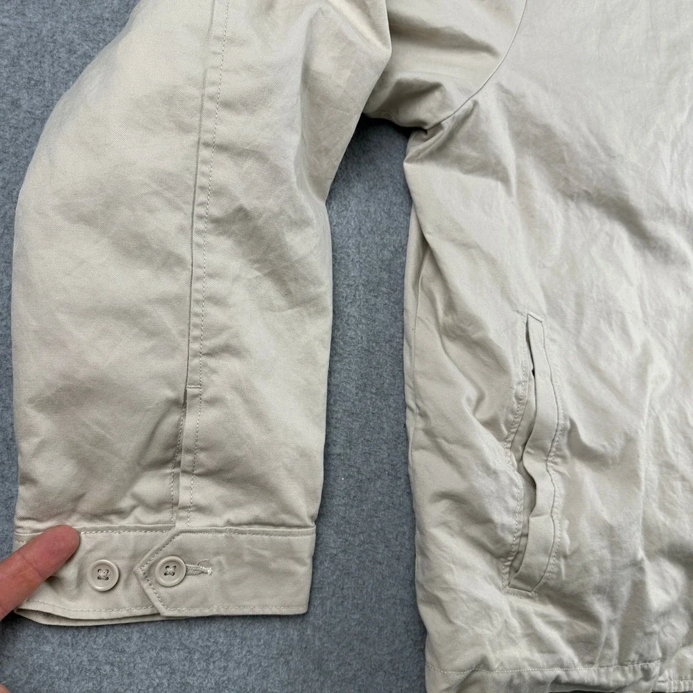 Vintage Banana Republic‎ Jacket Mens XL Beige Harrington Full Zip Cotton Casual
